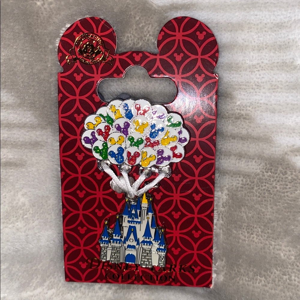 Disney Cinderella castle pin with Mickey balloons
